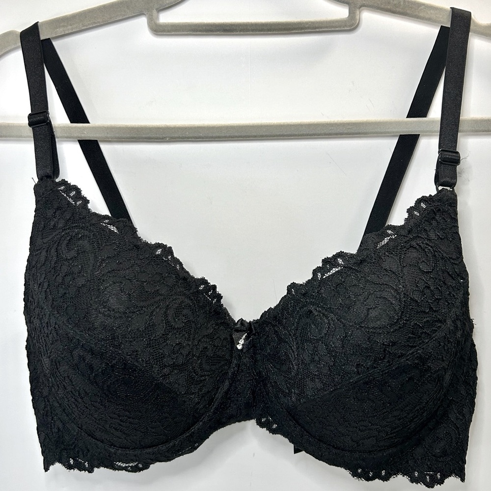 Smart & Sexy Black Lace Adjustable Strap Push Up Bra 42C